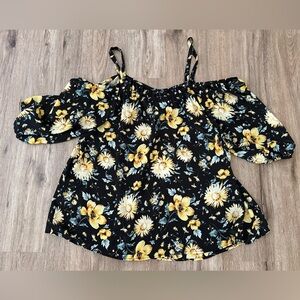 Torrid Black Floral Blouse